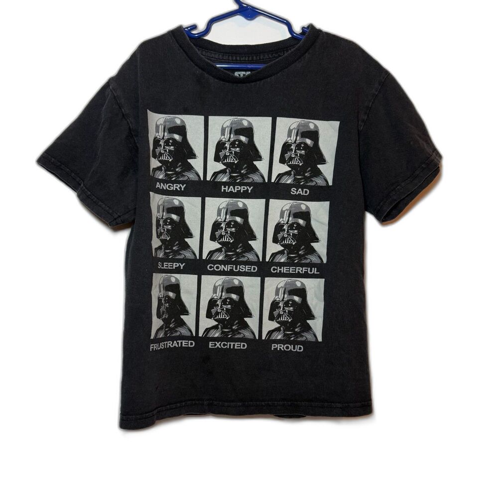 Star Wars Darth Vader Expressions of Vader Grid Graphic T-Shirt XS Faded Black